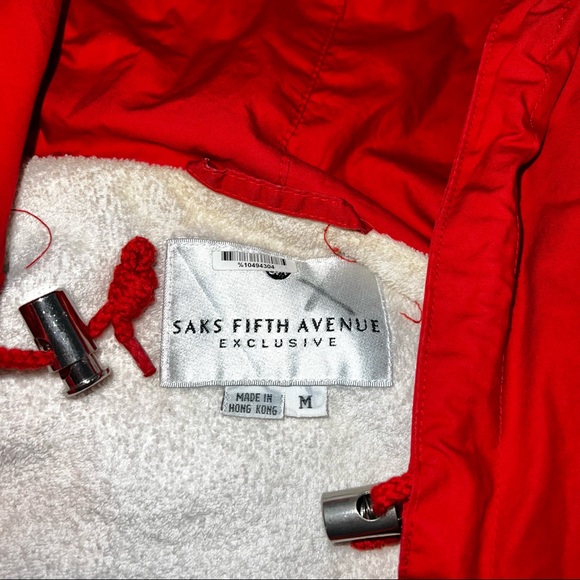 Saks Fifth avenue exclusive Red terry cloth/towel swim Jacket M - Picture 4 of 6